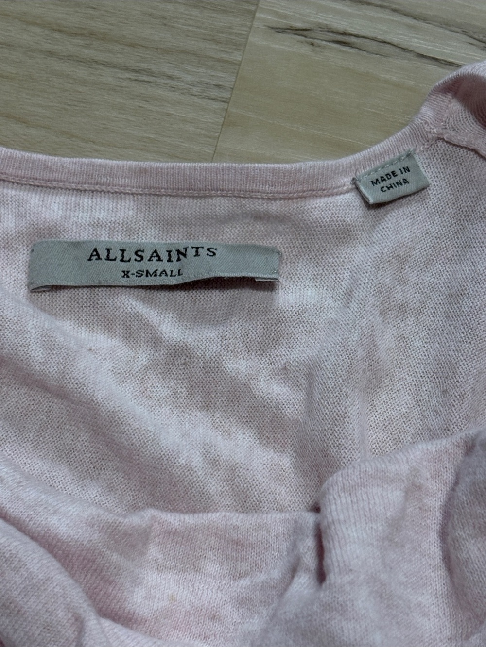 AllSaints Erma Cowl Neck Draped 2-Way Blouse Sweater Pink size XS designer - Picture 6 of 8